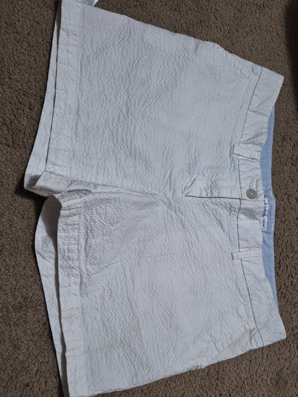 Southern Tide White Textured Bermuda Shorts